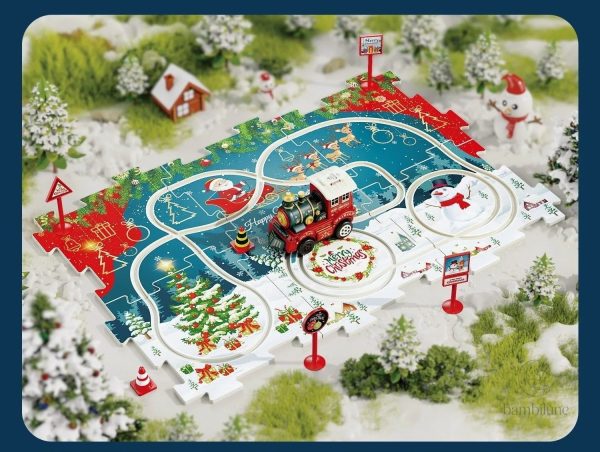 Activité ludique pour enfants : train de Noël à monter