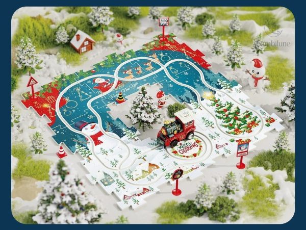 Jouet éducatif : casse-tête train de Noël à réaliser