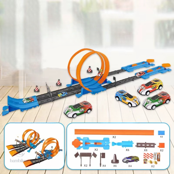 Double Race Track - Jouet adapté à la motricité des jeunes
