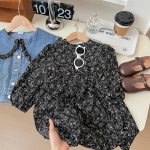 Veste d'extérieur en jean pour petites