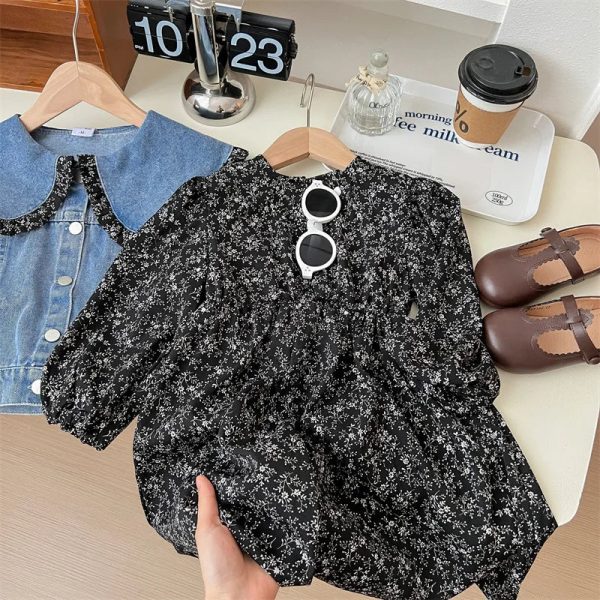 Veste d'extérieur en jean pour petites
