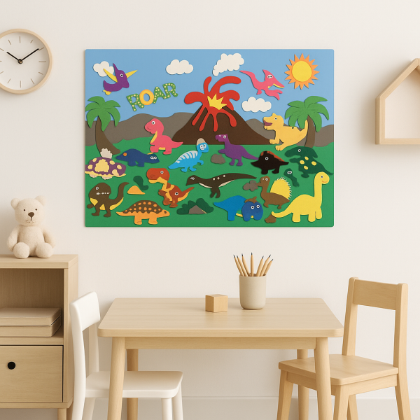 Panneau de feutrine coloré avec animaux amusants