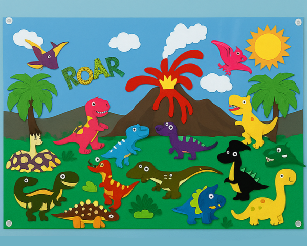 Rencontre des animaux en feutre sur tableau