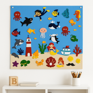 Rencontrez les animaux du tableau en feutre