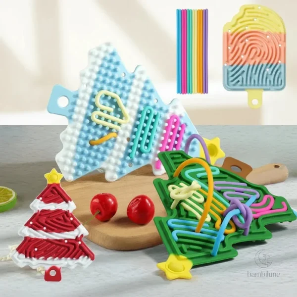 Tableau d'activités en silicone FidgetFrost pour enfants