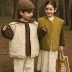 Gilet sans manches confortable pour enfants en automne