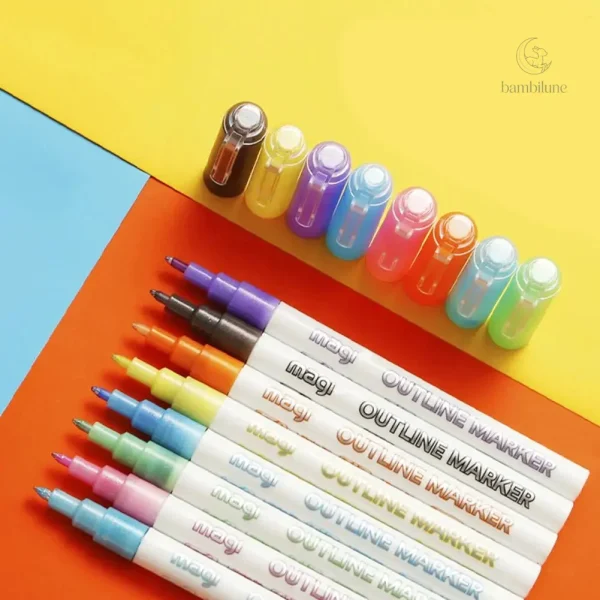 Activités créatives avec des marqueurs fluorescents pour enfants
