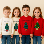 Pull rouge de Noël FrostyFit pour enfants, chaud et confortable