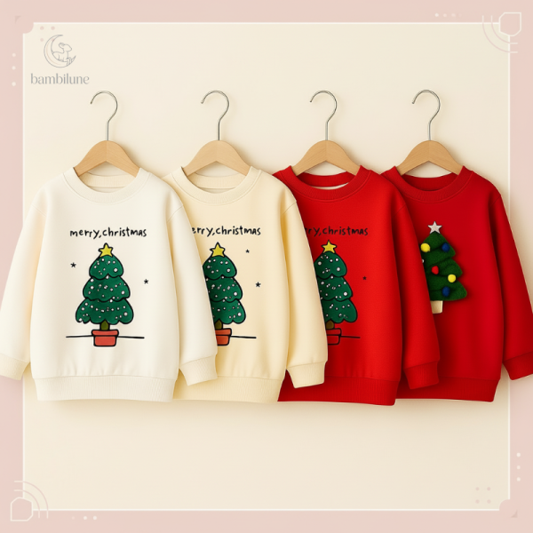Pull d'hiver pour enfants, design festif rouge