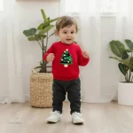 Pull festif rouge, idéal pour les célébrations