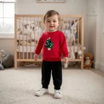 Pull rouge de Noël, vêtement confortable pour enfants