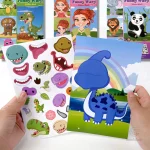 Jeu éducatif avec des visages rigolos et des animaux