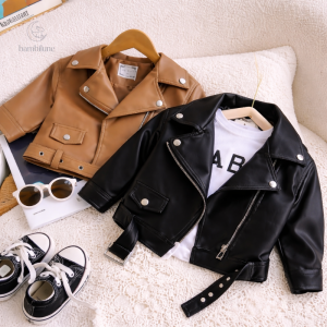 Veste en cuir tendance pour filles