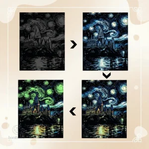 Activité créative avec effets lumineux nocturnes