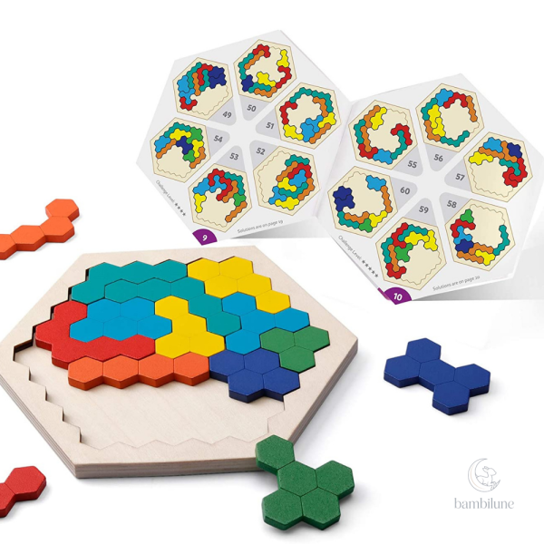 Activité ludique en hexagone pour la créativité des jeunes enfants