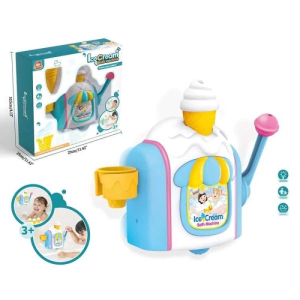 Activité aquatique avec glaces en mousse colorées