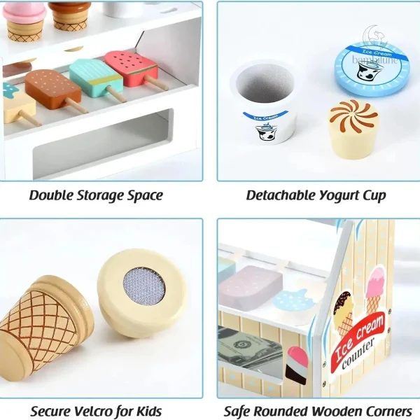 Accessoires de glaces colorés pour jeu éducatif
