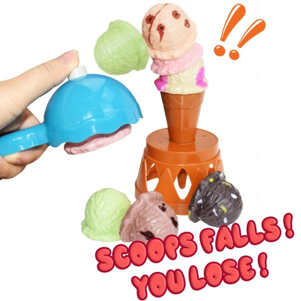 Activité ludique d'équilibre avec des glaces colorées