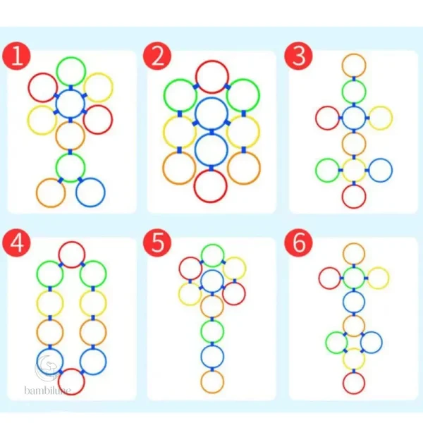 Cerceaux colorés pour développer la motricité des tout-petits