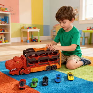 Chariot pliable Dino adapté aux enfants de 4 à 5 ans
