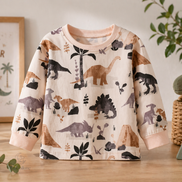 Sweat dino pour une allure ludique