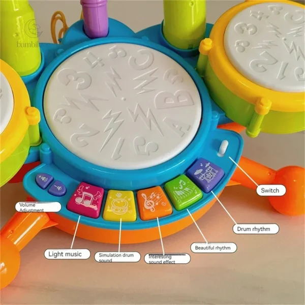 Batterie jouet adaptée aux enfants de 2 à 3 ans