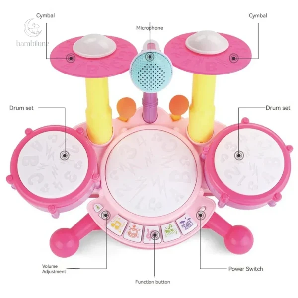 Kit de batterie pour stimuler la coordination des enfants