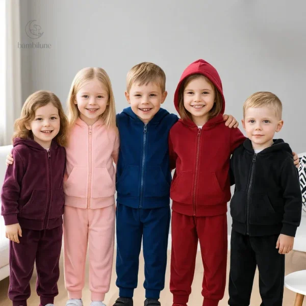 Survêtement en velours chaud et confortable pour enfants