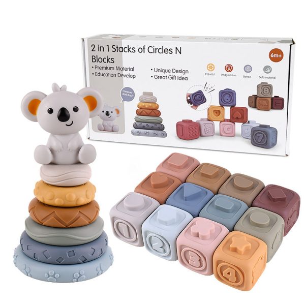 Tour à empiler en forme de koala, amusant et éducatif