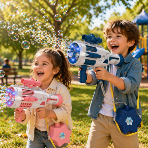 Pistolet à bulles lumineux pour enfants de 3 à 4 ans