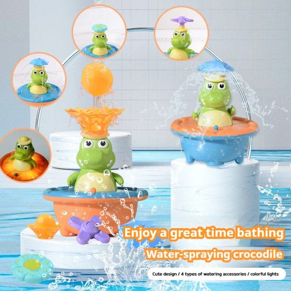 Jouet de bain crocodile lumineux et interactif