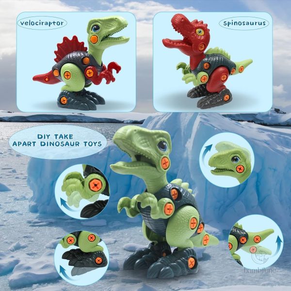 Perçage et création avec des jouets de construction Dino