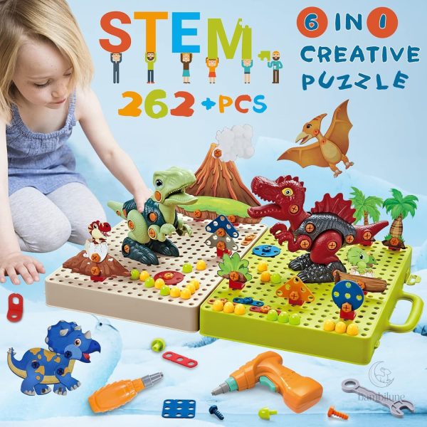Perçage et bricolage amusants avec la Dino Toolbox