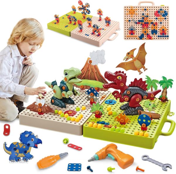 Activités manuelles avec des jouets de construction Dino