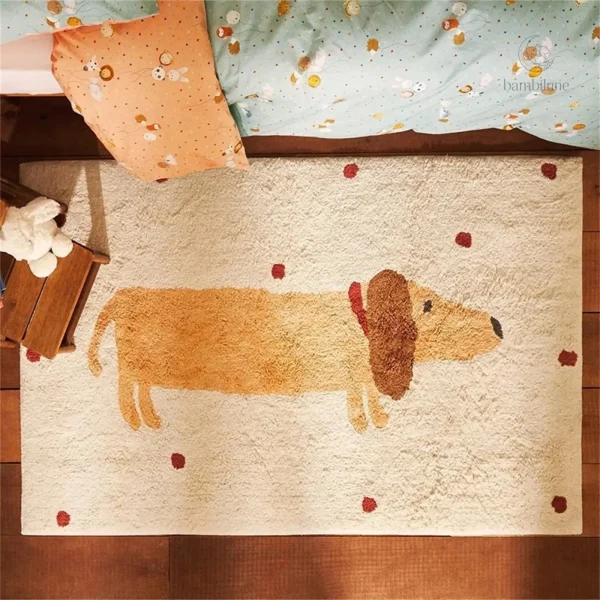 Tapis doux et confortable avec imprimé teckel