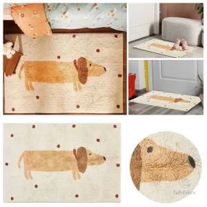 Tapis décoratif avec motif de teckel pour intérieur