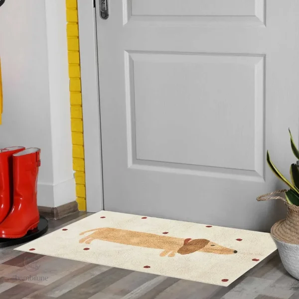 Tapis élégant avec imprimé teckel, parfait pour la maison