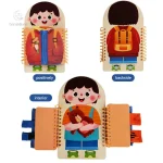 Tableau d'activités Little Helper avec bouton et fermeture éclair