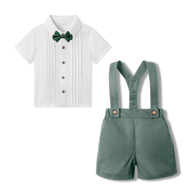 Tenue classique en coton avec nœud pour enfants