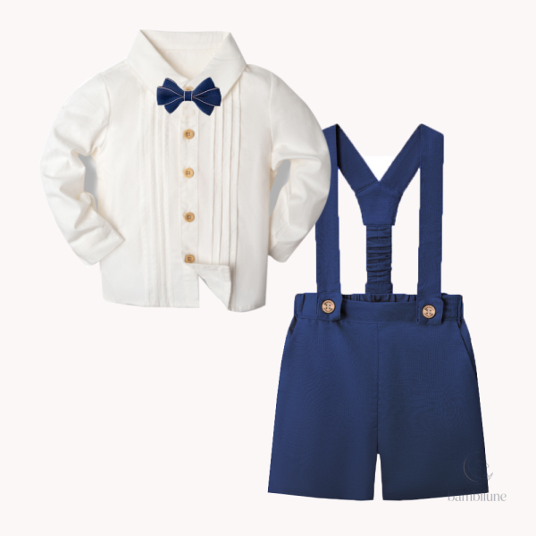 Bretelles et nœud pour un style enfantin raffiné