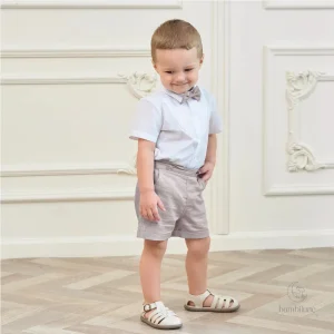 Classique short en coton avec bretelles pour petits