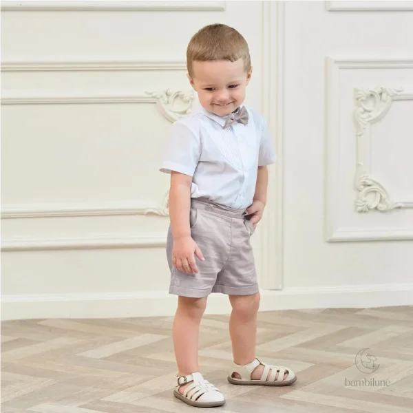 Classique short en coton avec bretelles pour petits