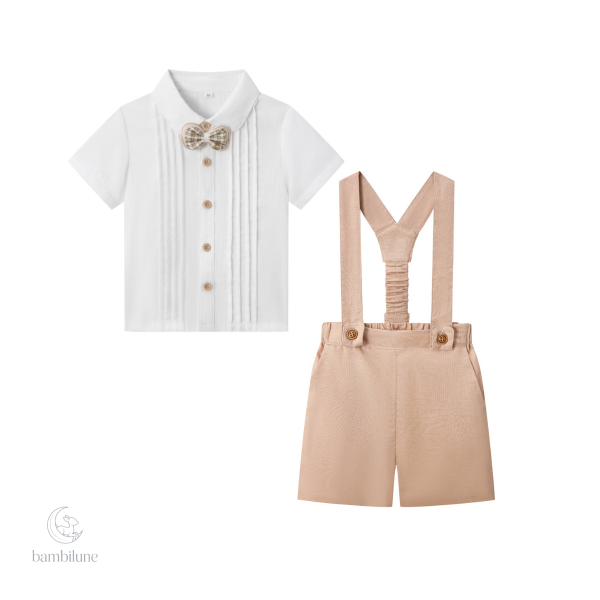 Look élégant pour enfants avec short et chemise
