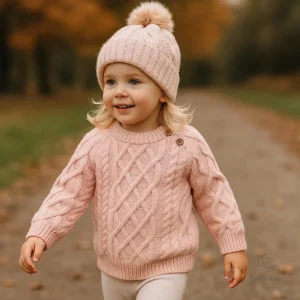 Pull d'hiver tricoté en laine pour enfants LittleLoom