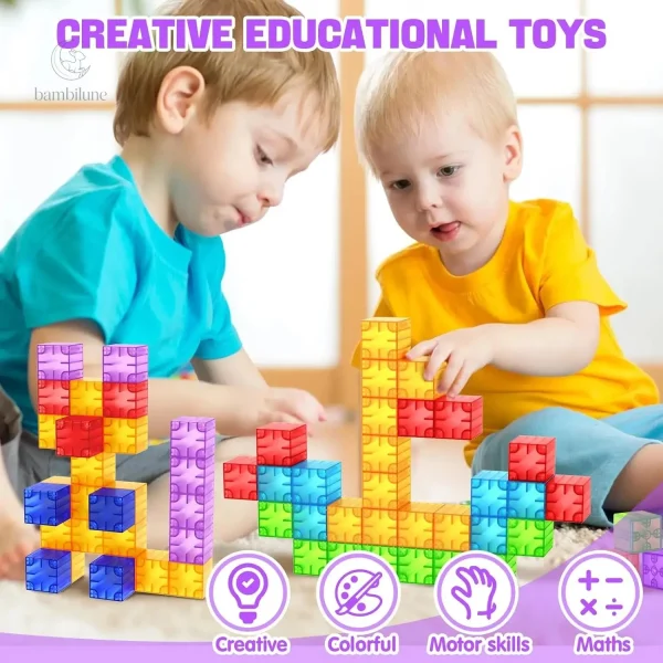 Blocs magnétiques colorés pour créativité et amusement