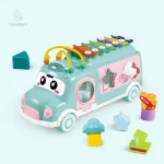 Jouet musical coloré sur roues pour éveiller les enfants