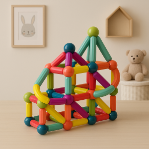 Bâtons magnétiques pour construire des formes uniques