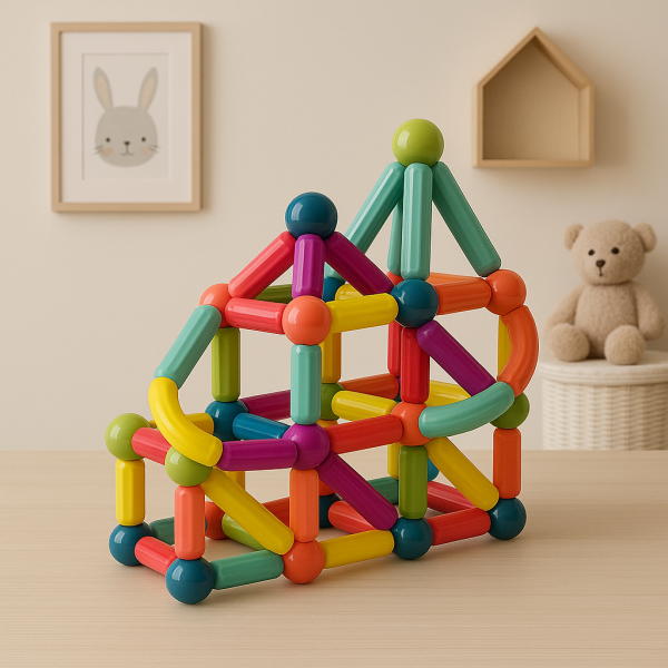 Bâtons magnétiques pour construire des formes uniques