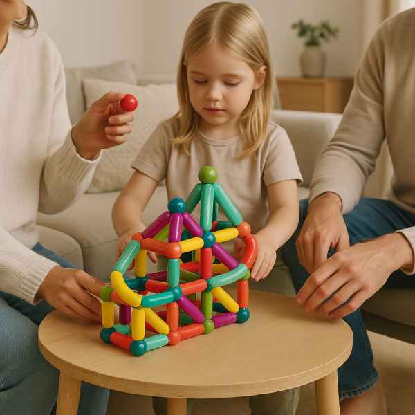 Bâtons magnétiques colorés pour constructions ludiques