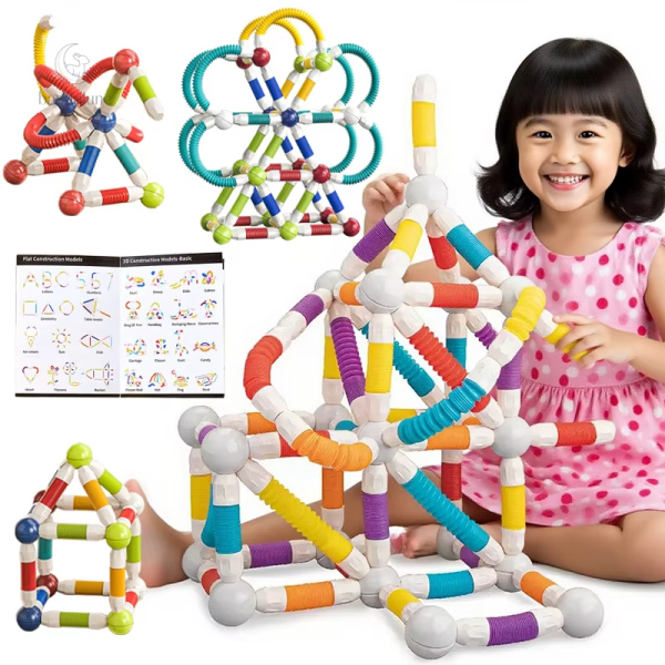Bâtons magnétiques flexibles pour constructions créatives
